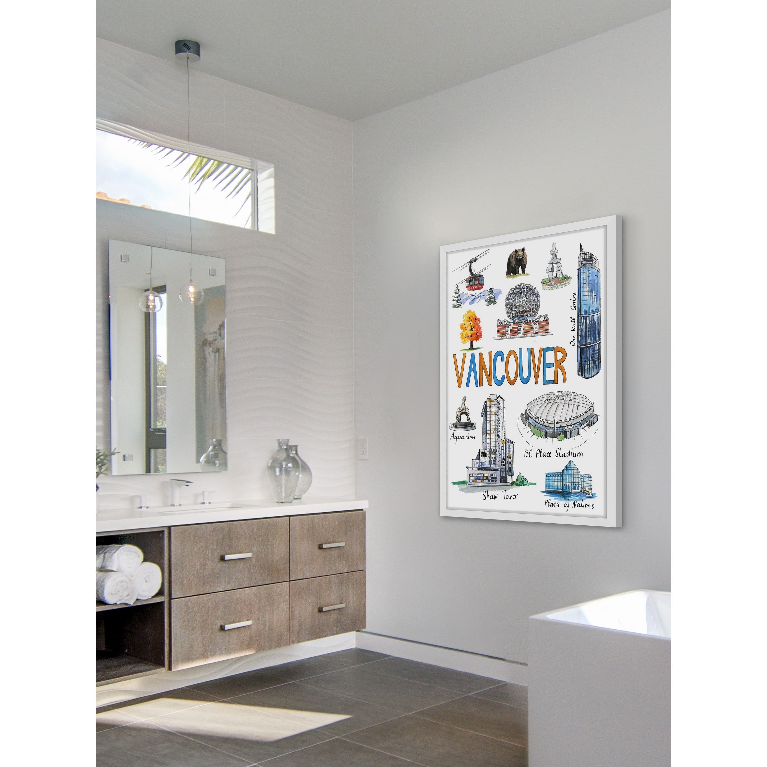 "Vancouver Sites" Framed Painting Print