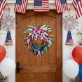 thumbnail image 5 of Patriotic 4th of July Wreath for Front Door Red White Blue Independence Day Memorial Day Summer Farmhouse Wall Door Decoration(F,One Size), 5 of 7