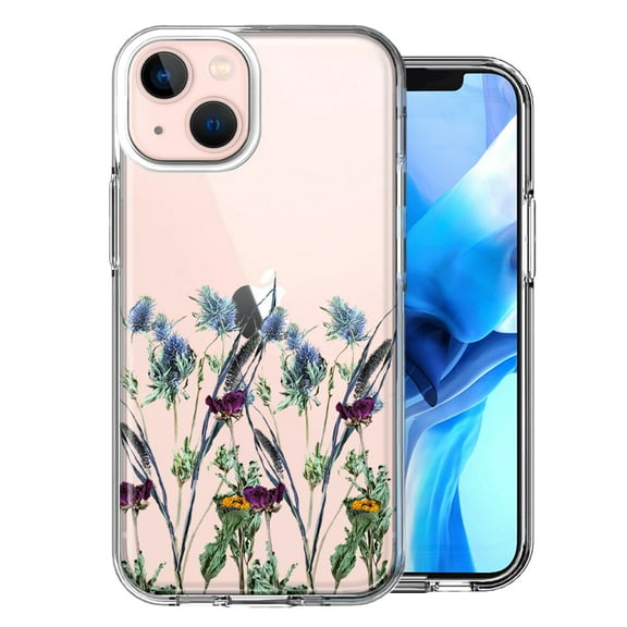 MUNDAZE For Apple iPhone 13 Mini Country Dried Flowers Design Double Layer Phone Case Cover