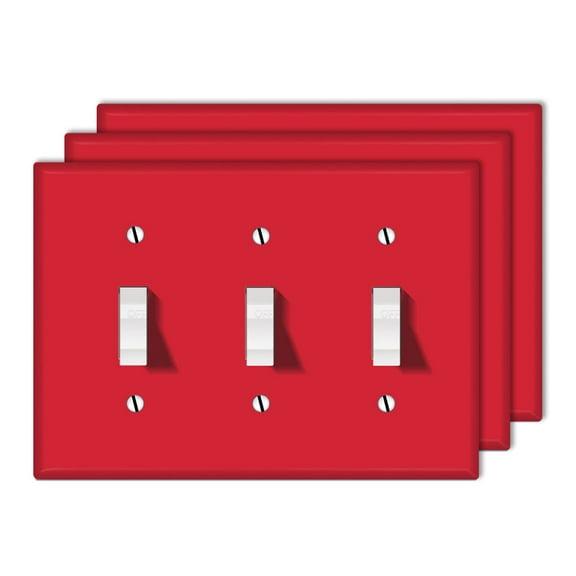Set of 2pcs WIRESTER 1-Gang Toggle Wall Plate/Switch Plate Cover, Solid Favorite Red