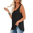 thumbnail image 4 of Uaswgudfs 2025 Women's Trendy Henley Tank Top - Loose Fit Casual Flowy Sleeveless Summer Top with Crew Neck, 4 of 7