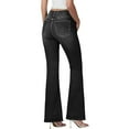 thumbnail image 4 of HongQid Women's Trendy Stretchy Flare Jeans Mid Rise Bootcut Curvy Denim Pants, 4 of 7