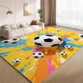 thumbnail image 1 of Abstract Sports Soccer Area Rugs, Painted Theme Carpet, Washable Non Slip Low Pile Soft Rug for Entryway Bedroom Decor Mat 2ftx3ft, 1 of 8