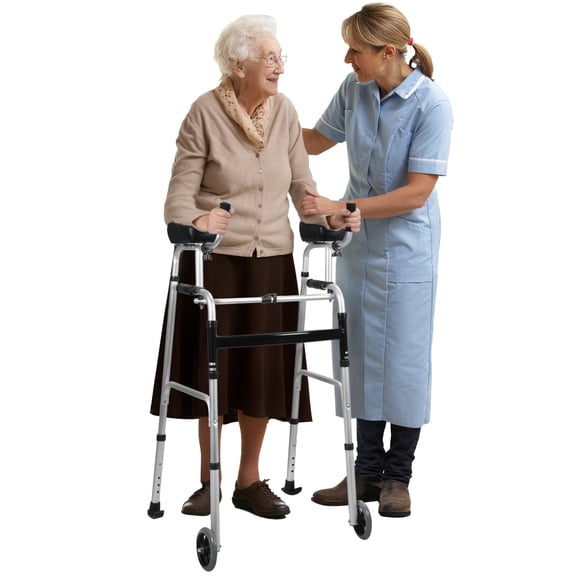 Moxufan Folding Walker,Upright Walkers for Seniors,Heavy Duty Seniors Walkers,Platform Walker with Arm Support for Senior,Handicap & Disabled,A-1