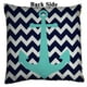 thumbnail image 2 of Funda de almohada de lentejuelas de sirena reversible ABPHQTO ancla náutica Chevron azul marino 40x40 cm, 2 of 2