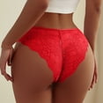 thumbnail image 5 of Panties for Women,Lace Low Rise Hollow Out Triangle Panties Comfortable Breathable Lift Underwear,Womens Underwear,Red,S, 5 of 6