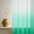 thumbnail image 6 of ZOPZO Ombre Semi Sheer Curtains for Bedroom Living Room, Aqua, 52W x 63L Inch, Rod Pocket Window Drapes, Set of 2 Panels, 6 of 7