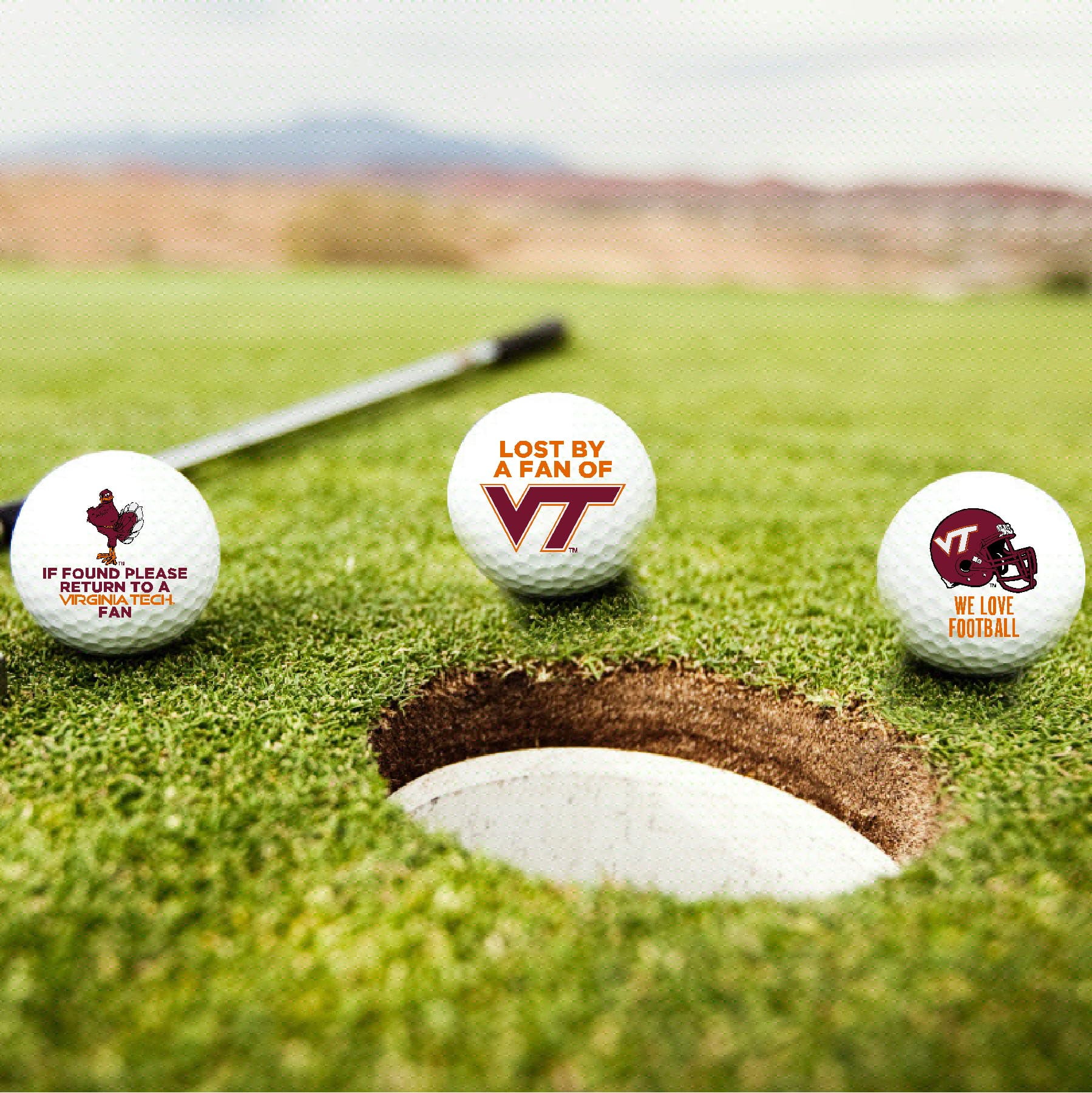 Virginia Tech Hokies Edition Funny Taylormade Distance+ Golf Balls 12-Pack (Dozen)