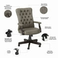 thumbnail image 3 of Bush Furniture Salinas High Back Tufted Office Chair, Washed Gray Leather, 3 of 6