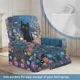 thumbnail image 3 of HELLHERO Cat Flower Print Recliner Chair Covers Lazyboy Cover for Recliner Chair with Foot Rest Single-Seater Couch Cover for Reclining Sofa, Blue, 3 of 8