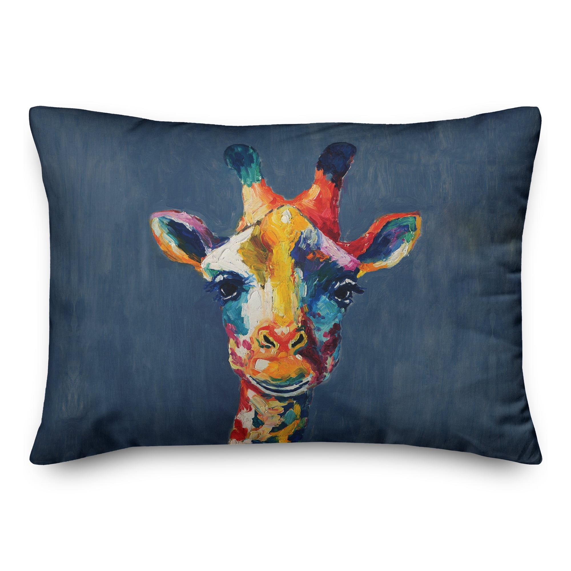 Creative Products Colorful Giraffe on Blue 14x20 Indoor / Outdoor Pillow