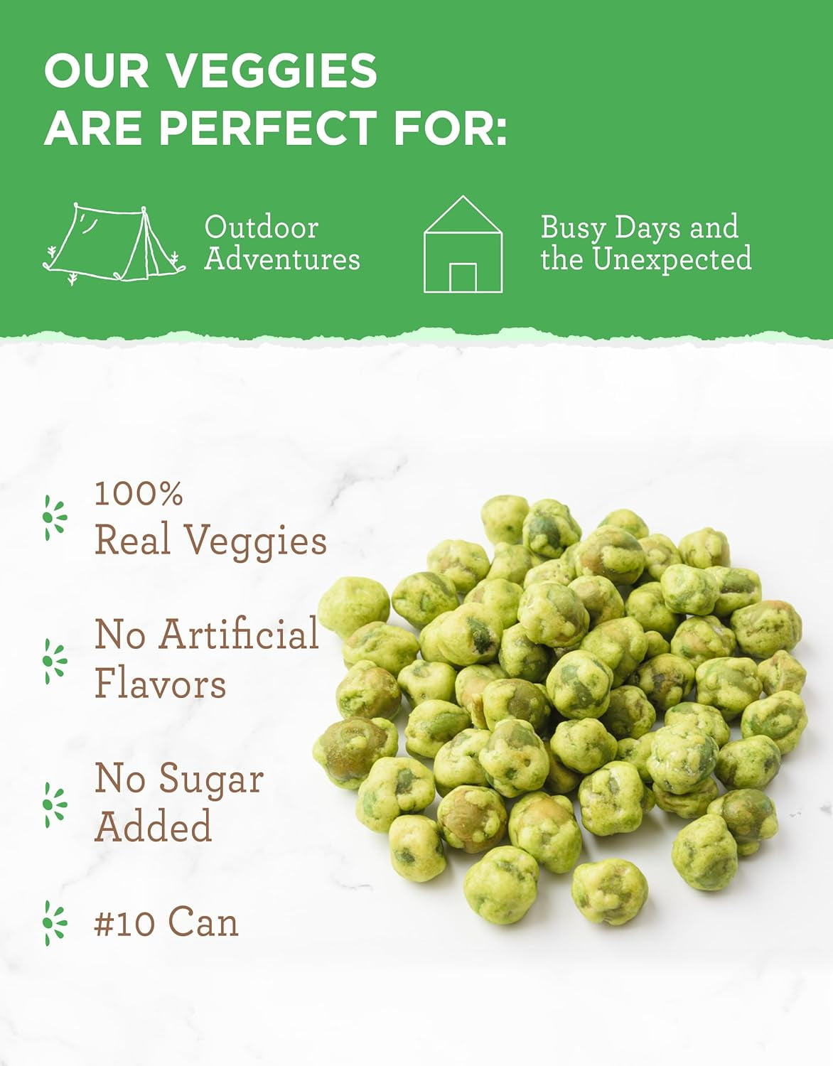 ReadyWise Freeze-Dried Peas Emergency Food, 17-Serving Can - Long Shelf Life