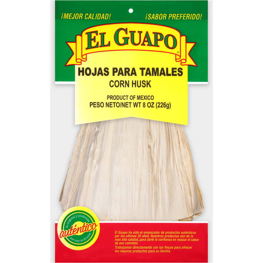 El Guapo Whole Corn Husks (Hoja Enconchada Para Tamales), 8 oz