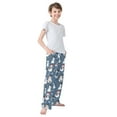 thumbnail image 4 of FORMRS Kids Pajama Pants with Pockets Size 9-10Y Boys Lounge Sleep Bottoms, Blue Christmas Snowman Pattern, 4 of 8