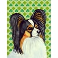 thumbnail image 1 of Papillon St. Patricks Day Shamrock Portrait Flag - Garden Size, 1 of 1