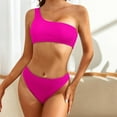 thumbnail image 4 of Elainilye Fashion Swim Suits for Women 2024 Ladies Sexy Containing Chest Pad Solidt Bikini Set Two Piece Swimsuit,Pink, 4 of 5