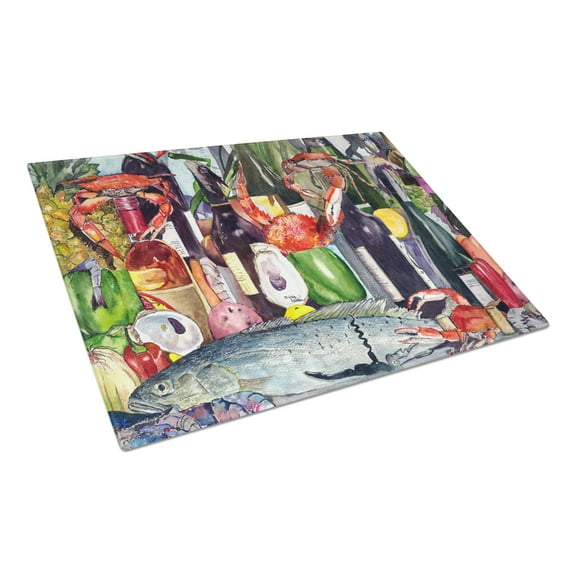Carolines Treasures 8916LCB Wine and Speckled Trout Glass Cutting Board Large, 12H x 16W, multicolor