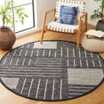 thumbnail image 2 of SAFAVIEH Kilim Igor Geometric Area Rug, Black/Ivory, 6' x 6' Round, 2 of 11