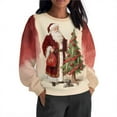 thumbnail image 5 of Taqqpue Retro Santa Sweatshirt for Women Vintage Christmas Fleece Linend Sweaters Pullovers Fall Winter Crewneck Oversized Long Sleeve Tops Ugly Christmas Sweater, 5 of 6