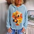 thumbnail image 2 of Blusa informal de manga larga con capucha y esqueleto de gato y calabaza para mujer Pompotops gfhjh6131, 2 of 8