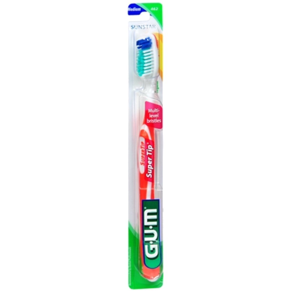GUM Super Tip Toothbrush Medium/Full 1 Each (Pack of 4)