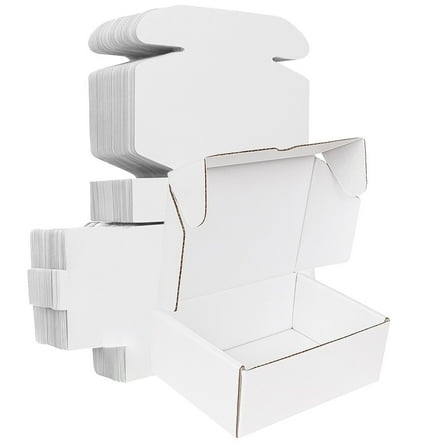 Ucanpack Corrugated White Mailer Box ECT-32 Heavy Duty Moving Box Large, 14 x 14 x 2¾" - 50 Pcs