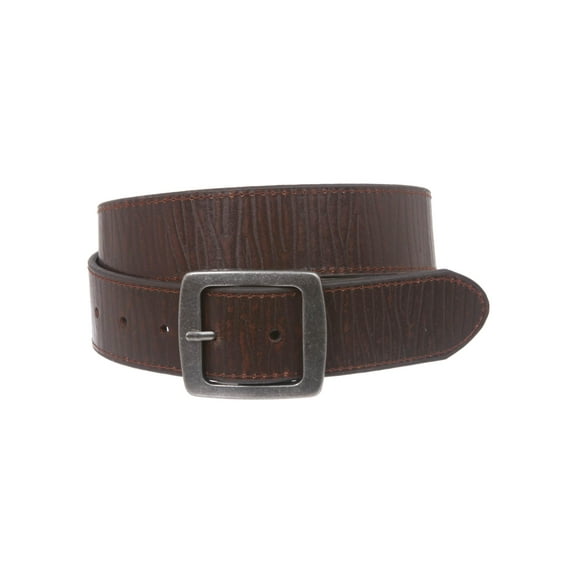 Men's Snap On 1 1/2" (38 mm) Rectangular Vintage Retro Leather Belt