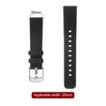 thumbnail image 2 of Uxcell Quick Release Grain Leather Watch Band 20mm Width Black Silver Tone, 2 of 6
