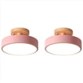 thumbnail image 1 of 2X Luces de Techo Accesorio de Iluminación de Madera Nórdica LED Luminaria Interior Cocina Salón Dormitorio Baño - Rosa, 1 of 2