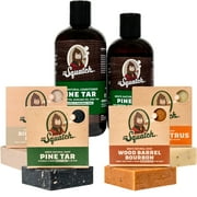 Dr. Squatch Natural Bar Soap FOREST Expanded Pack For Men's, Wood Barrel Bourbon, Birchwood Breeze, Cedar Citrus, and Pine Tar Hair Care Shampoo 105SRLLCand Conditioner