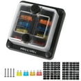 thumbnail image 1 of Amdohai 6 Way Fuse Block Box W/Negative Bus, Updated Automotive Blade Fuse Block Holder with LED, 1 of 8