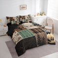 thumbnail image 3 of Homewish Cowgirl Cowboy Adult Twin Bedding Sets 7-Piece, Fashion Zebra Print Bedding Comforter Set, Southwestern Countryside Reversible Sheet Sets, Brown Green Lightweight Room Decor, 3 of 7