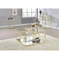 thumbnail image 2 of Pemberly Row Glass Top Coffee Table with Metal Frame in Clear Glass and Gold, 2 of 7