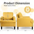 thumbnail image 2 of Hramk Mid-Century Accent Chairs, Yellow Linen Fabric Armchair, Upholstered Single Sofa Chairs for Bedroom Living Room, 2 of 6