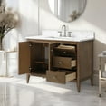 thumbnail image 2 of Vanity Art 42" Double Door Bathroom Vanity with Sink, Freestanding Storage Cabinet with Engineered Marble Top, Flip Down Tray, Drawer, and Shelf, 2 of 8