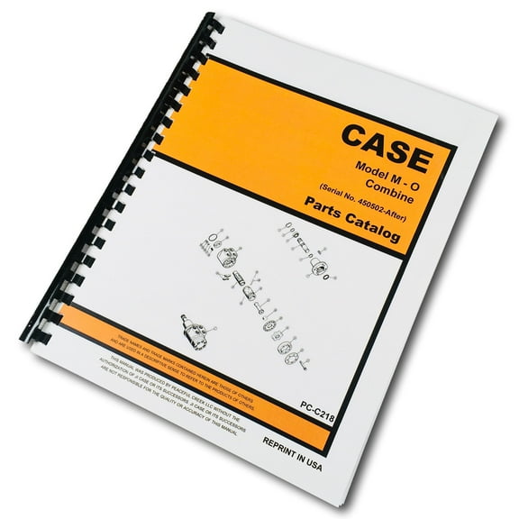 J I Case Model M - O Combine S/N 450501 & Up Parts List Catalog Manual C 218