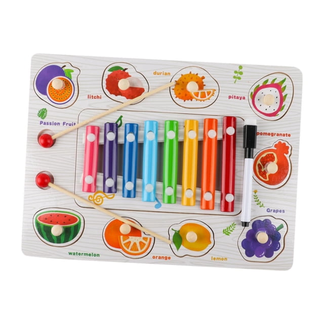 Xilófono de juguete para niños, teclado de piano, instrumento musical interactivo. fruta