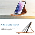 thumbnail image 5 of SaniMore for Samsung Galaxy S21 Magnetic Closure Top & Bottom Flip Wallet Case, Premium PU Leather Cover with Car Mount Card Slot & Adjustable Kickstand Full Body Protective Shell, Black, 5 of 9