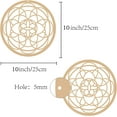 thumbnail image 2 of 10inch Wood Flower Wall Decor Wooden Wall Art Crystal Grid Sacred Geometry Laser Cut Wall Sculpture Hanging Decor Spiritual Symbol Round for Housewarming Home Office Yoga Studio Decoration, 2 of 7