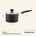 thumbnail image 5 of Farberware Easy Clean 3 Quart Nonstick Straining Sauce Pan with Pouring Spout and Lid, Dishwasher Safe, Black, 5 of 13