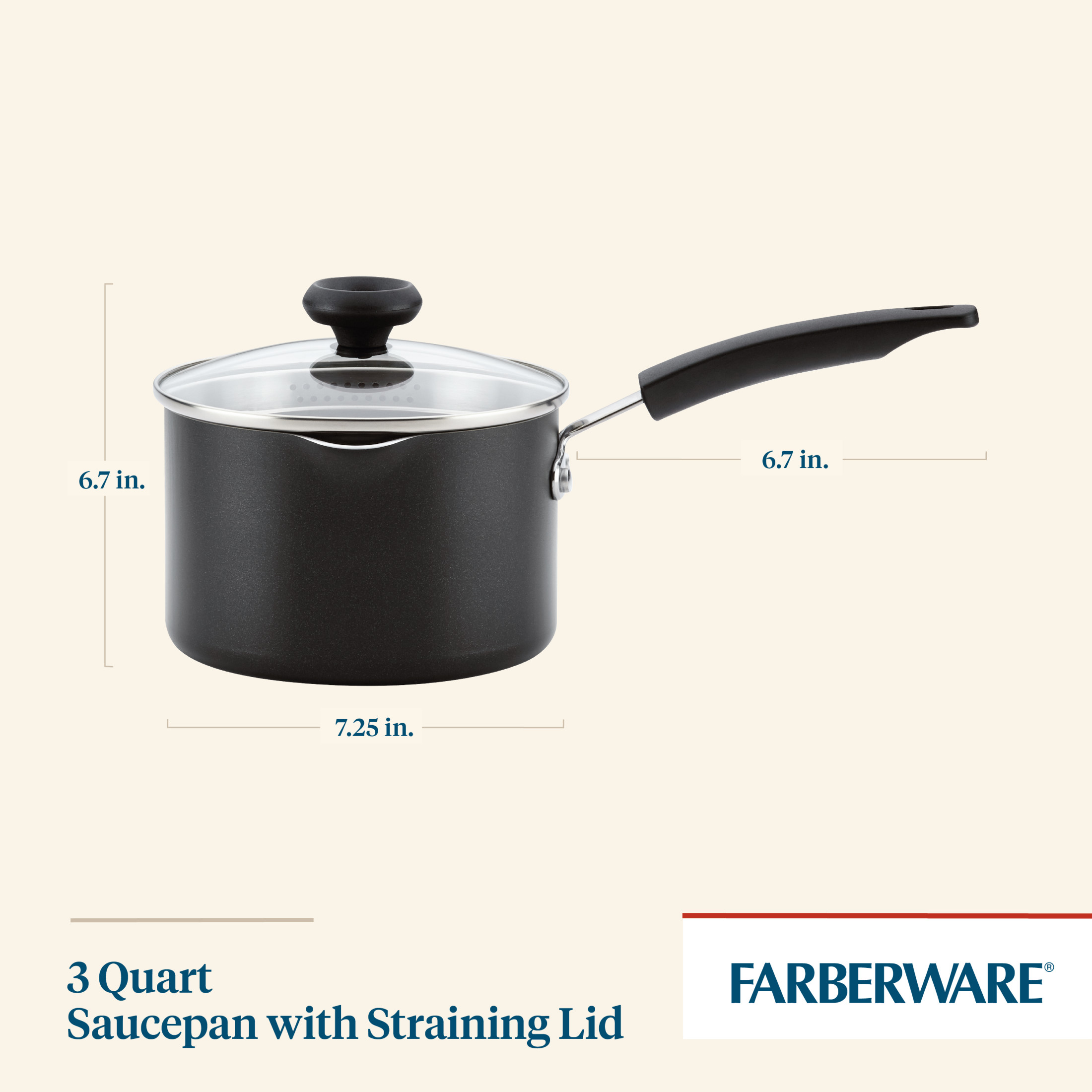 Farberware Easy Clean 3-Quart Straining Saucepan photo 3