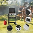 thumbnail image 6 of 2 Burner Portable Propane Griddle with Enameled Tray & Lid, 20000 BTU Rolling Flat Top Gas Grill with Electronic Ignition, Side Shelves & Regulator for Outdoor Cooking Camping BBQ Tailgating, 6 of 6