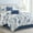 Blue, variant on Lanco 7 Piece White Comforter Set, Queen Size Jacquard Bedding Set, All Season Geometric&Leaves Bedding Set, Matching Pillows , Shams , Bed Skirt
