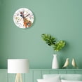 thumbnail image 4 of 10 Inch Wall Clock Battery Operated Silent Clock Decorative for Office, Kitchen, Outdoor, Living Room，Cartoon Giraffe Running Flower Floral Print Beautiful, 4 of 4