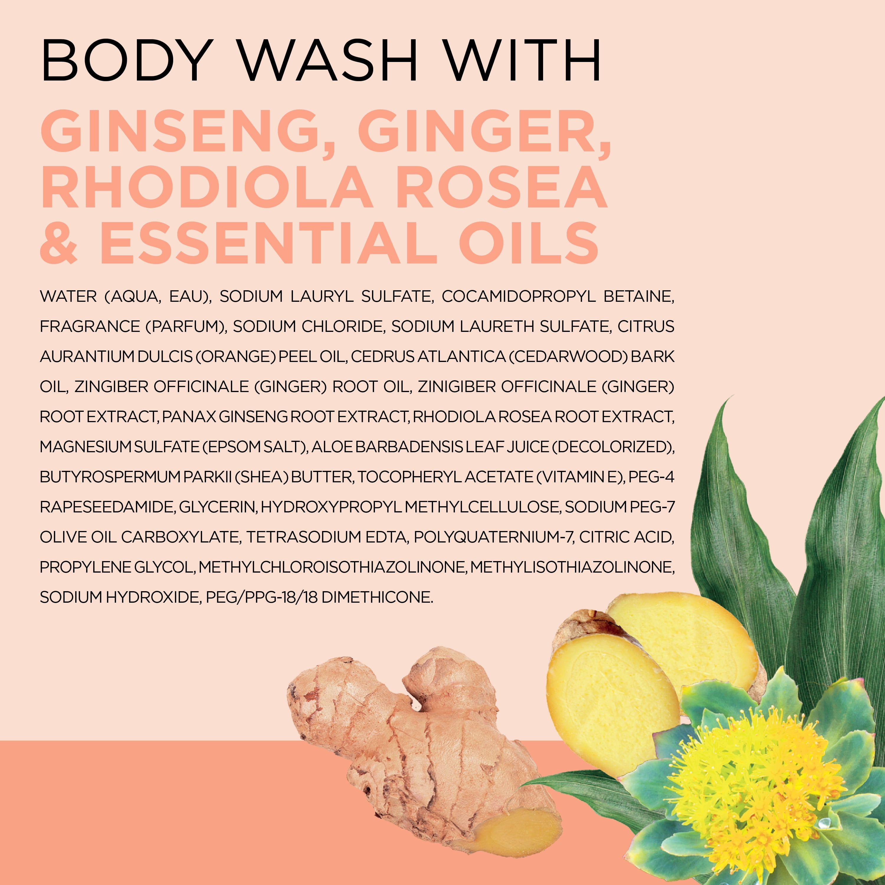 Dr Teal's Stress Relief Body Wash with Ginger, Ginseng, Rhodiola Rosea - 24 fl oz