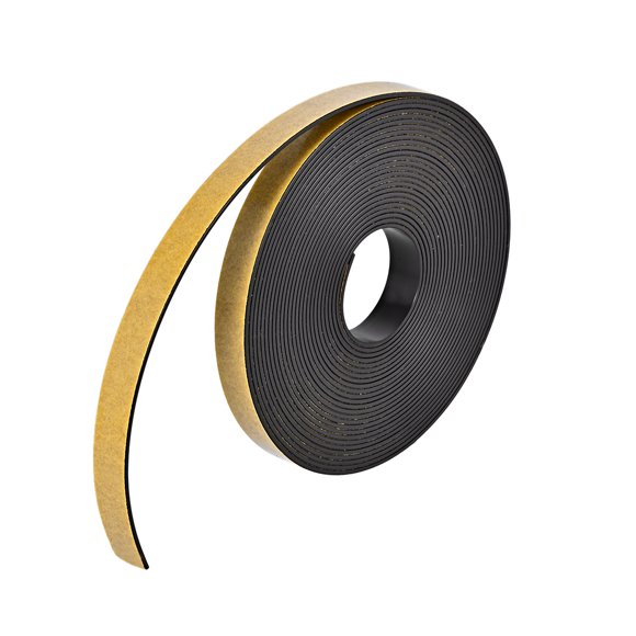 Unique Bargains Magnetic Strip with Yellow Adhesive Tape 25/64 Inch x 16.4 Ft