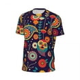 thumbnail image 5 of T Shirt For Men Vibrant Owl Running Summer Retro Floral Print Casual T-Shirts Hippie Tshirt For Men, 5 of 7