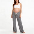 thumbnail image 2 of FAVIPT Women's Pregnancy Pants Over The Belly Elastic High Waist Pants Solid Straight Wide Leg Sports Pant with Drawstring Gray,XL, 2 of 8