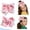 Pink, variant on Floral Embroidered 7.5 inch Satin Hair Bows, 1 pc 5.5 inch Clips with Safe Edge Design for Girls 3-10 Years, Daily & Party Hairstyles