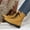 Brown, variant on jsaierl British Style Solid Color Lace-up Boots Side Zip Casual Wedge Heel Women's Boots